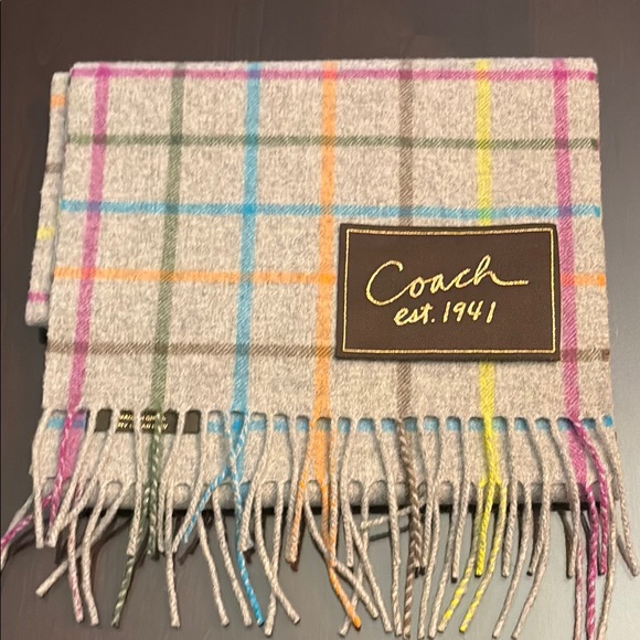 Coach Multicolor Plaid Scarf - Picture 6 of 7
